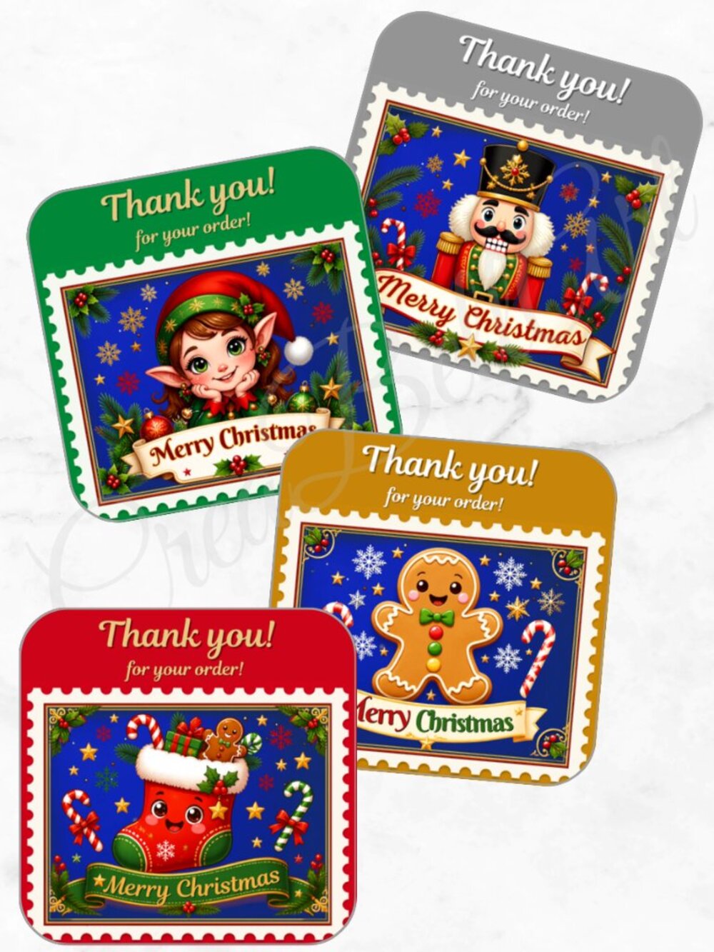 60 Pack Christmas Thank you Cards